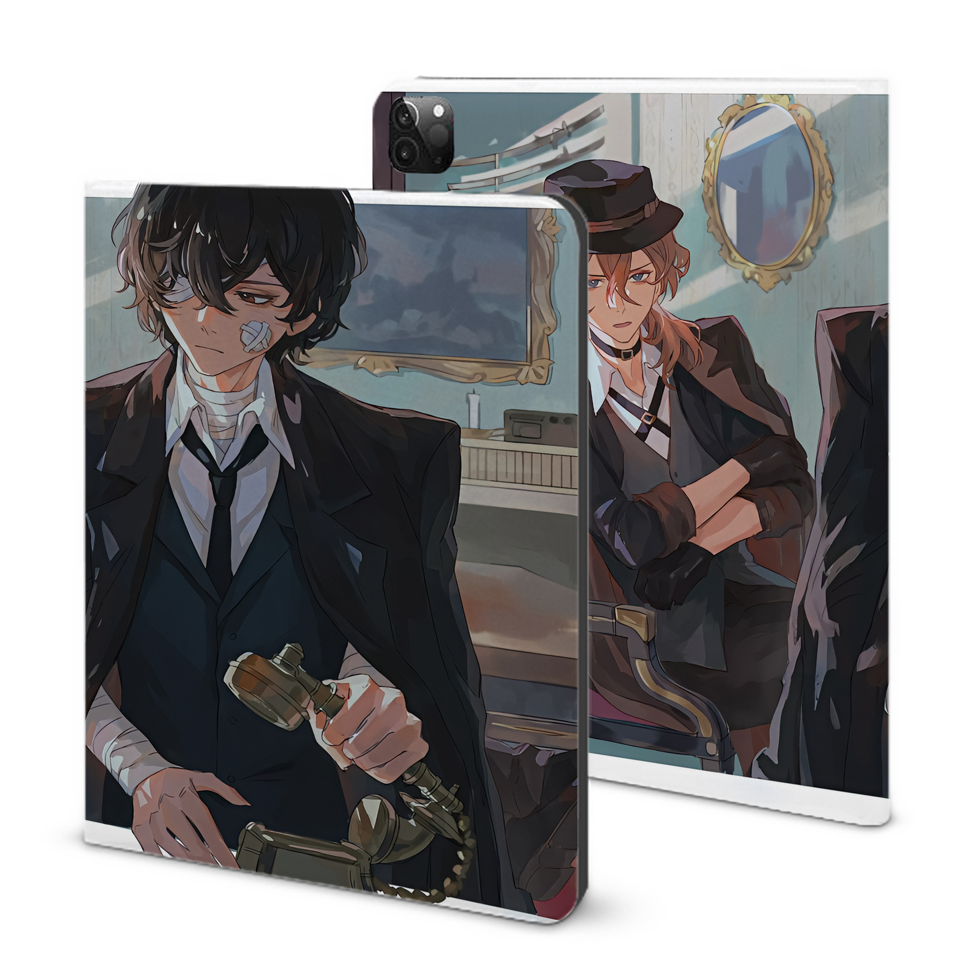 （画像用） 文豪ストレイドッグス Bungo Stray Dogs IPadケース ペンホルダー付き ブックスタイルデザイン